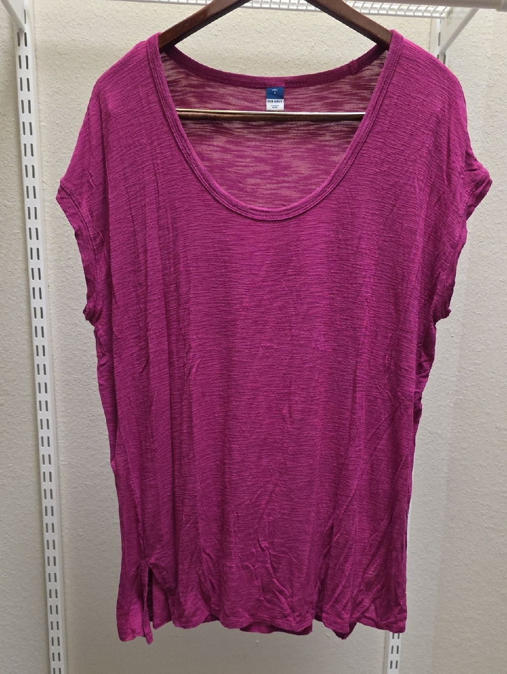 Old Navy Scoop Neck Short Sleeve Tunic - Fuchsia